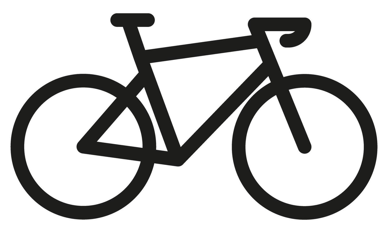 A black and white illustration of a bicycle vector