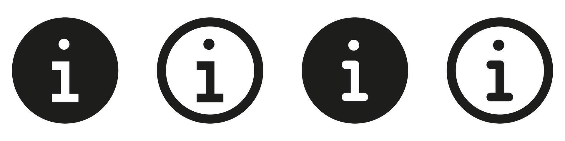 Four black and white oval numbers with the number one vector