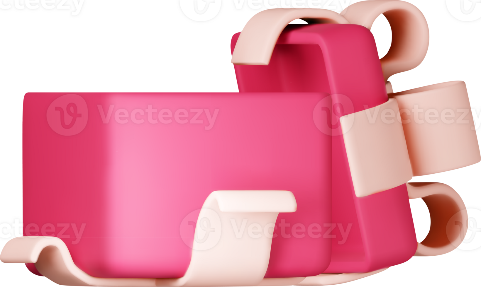 3D Red Opened Gift Box with Bow png