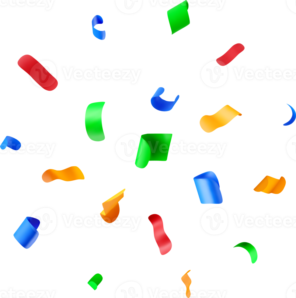 3D color party confetti png