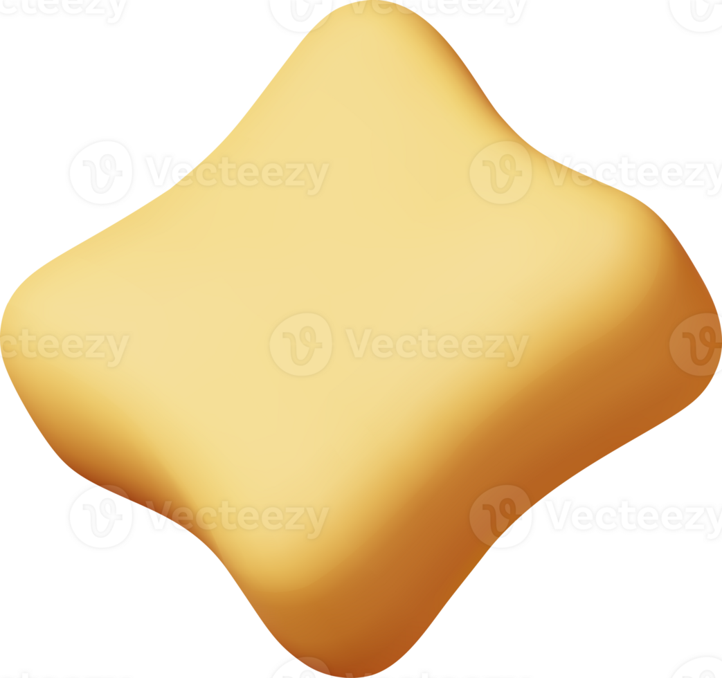 3D Glossy Yellow Star png