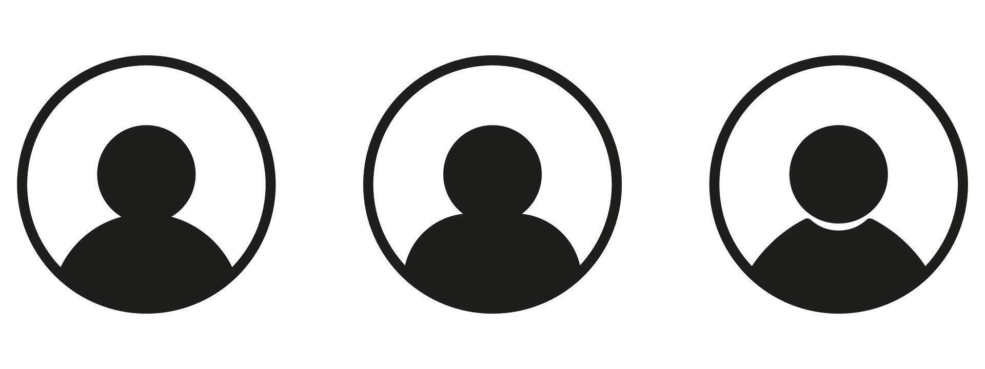 Three people in oval shapes with different faces vector