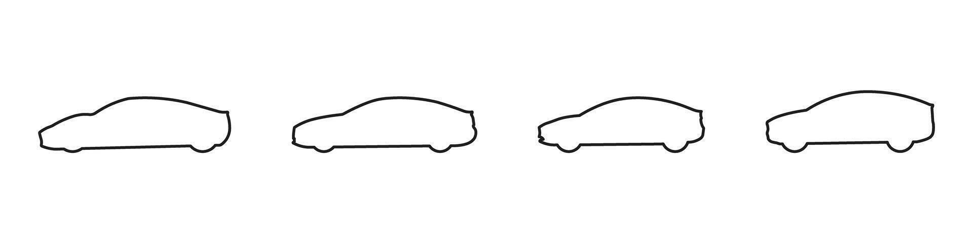 Four different shapes of cars on a white background vector