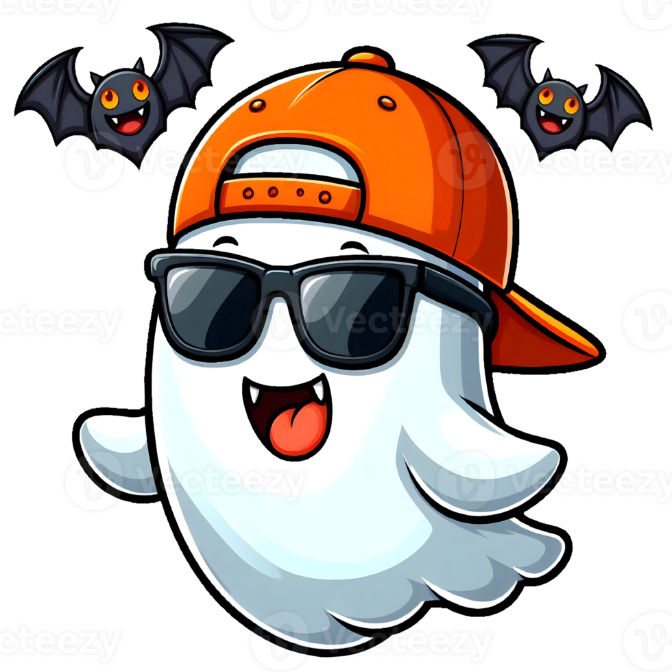 Halloween ghost with glasses png
