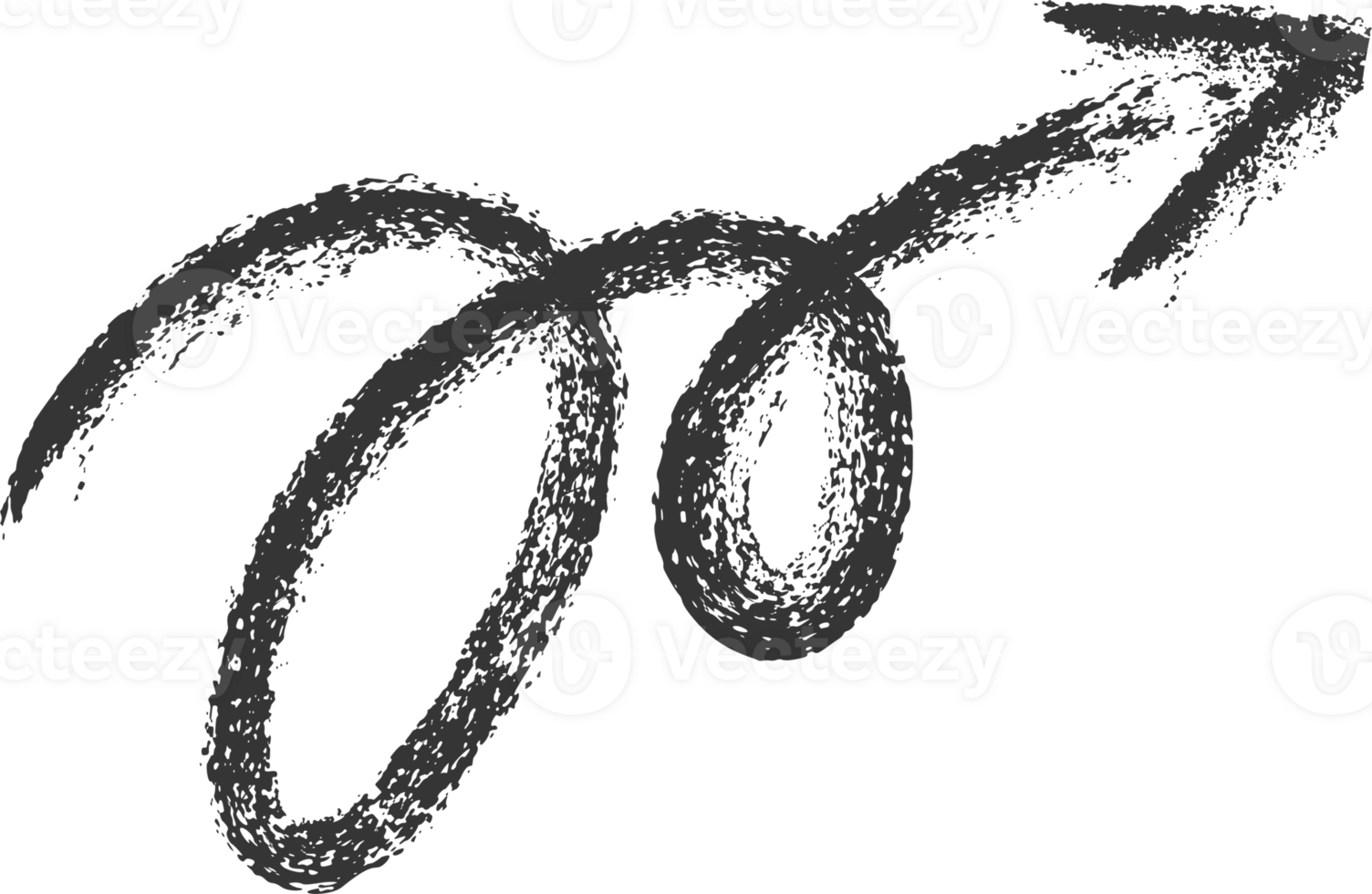 Crayon hand drawn arrow icon. Pencil and brush scribbles sketch. Grunge charcoal textured doodle. Chalk mark element png