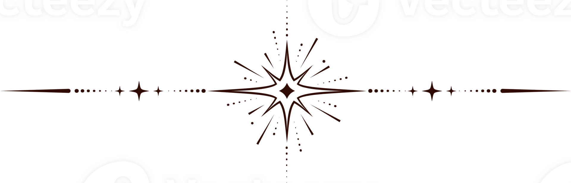 Magic border with celestial stars. Astrology fantasy decorative ornament. Divider with mystic spiritual symbols. Astral minimal design with elegant elements. png