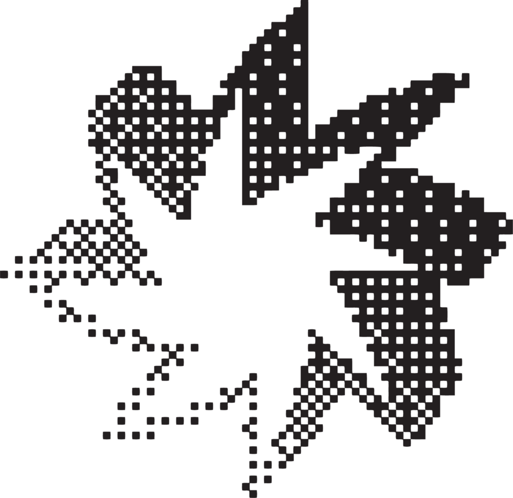 Bitmap pixel arcade game effect. Circle frame with bit pattern texture. Round y2k halftone element. Aesthetic dither gradient. 2000s noisy illustration png