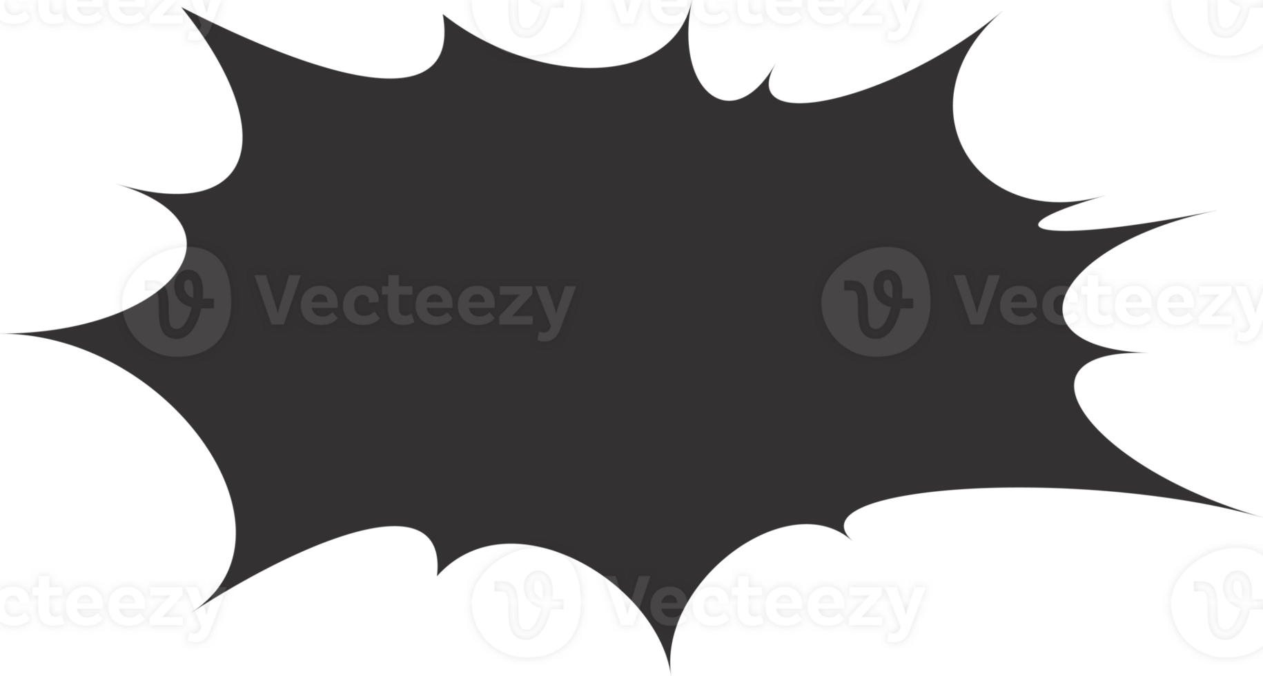 Comic and manga speech bubble. Pop art frame for text. Box for dialog and messages. Chat shape of shock shout and scream actions. png