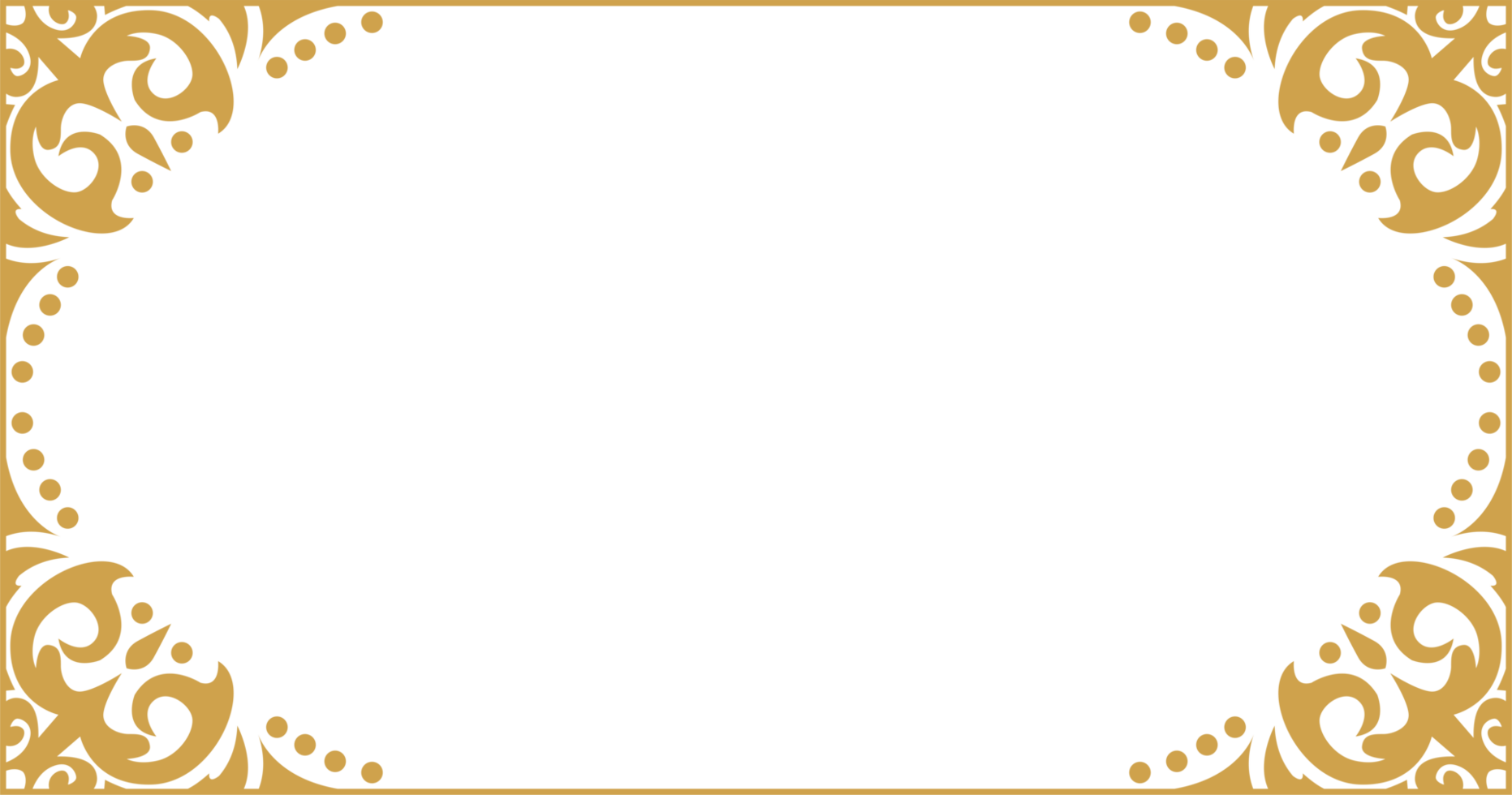 transparent gold background ornament border frame png