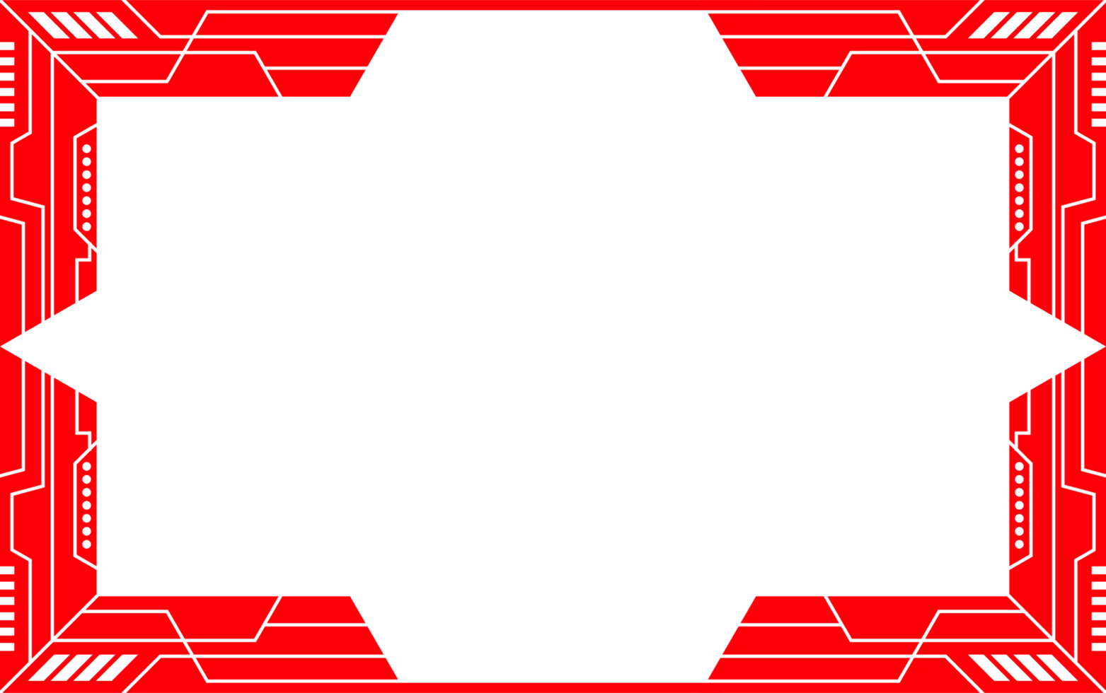 red sport gaming frame border transparent background png