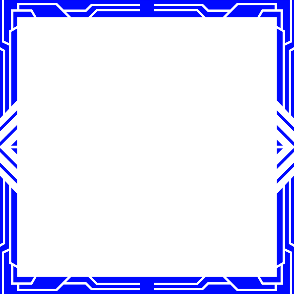 A blue square frame with transparent background png