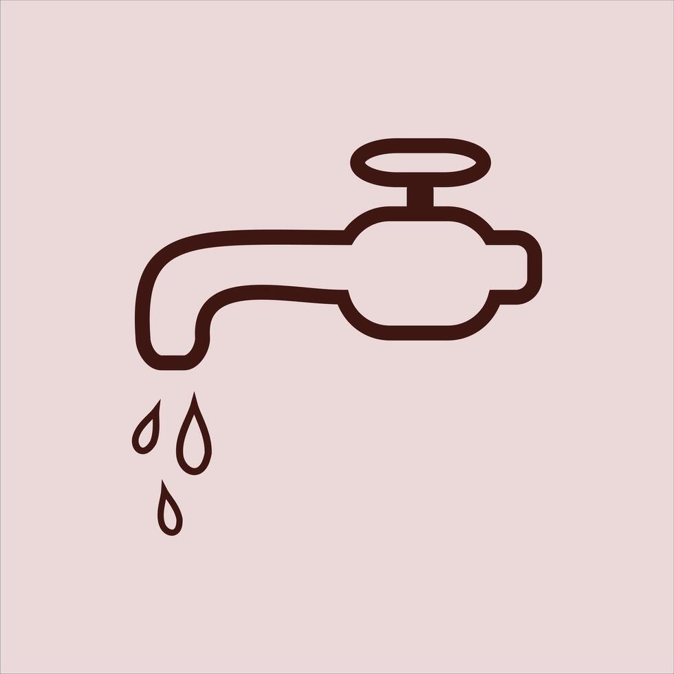 Dripping tap with drop line icon for web, mobile and infographics. vector