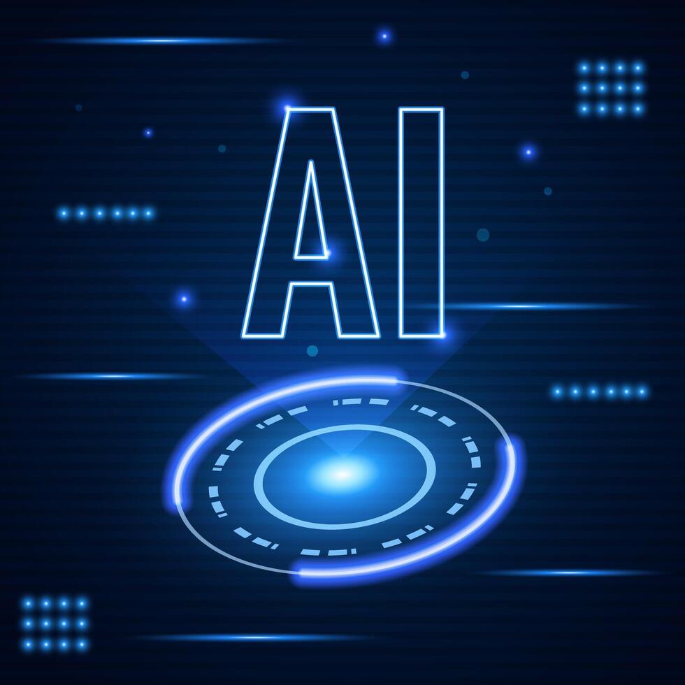 Artificial intelligence banner concept. AI technology futuristic abstract background. vector