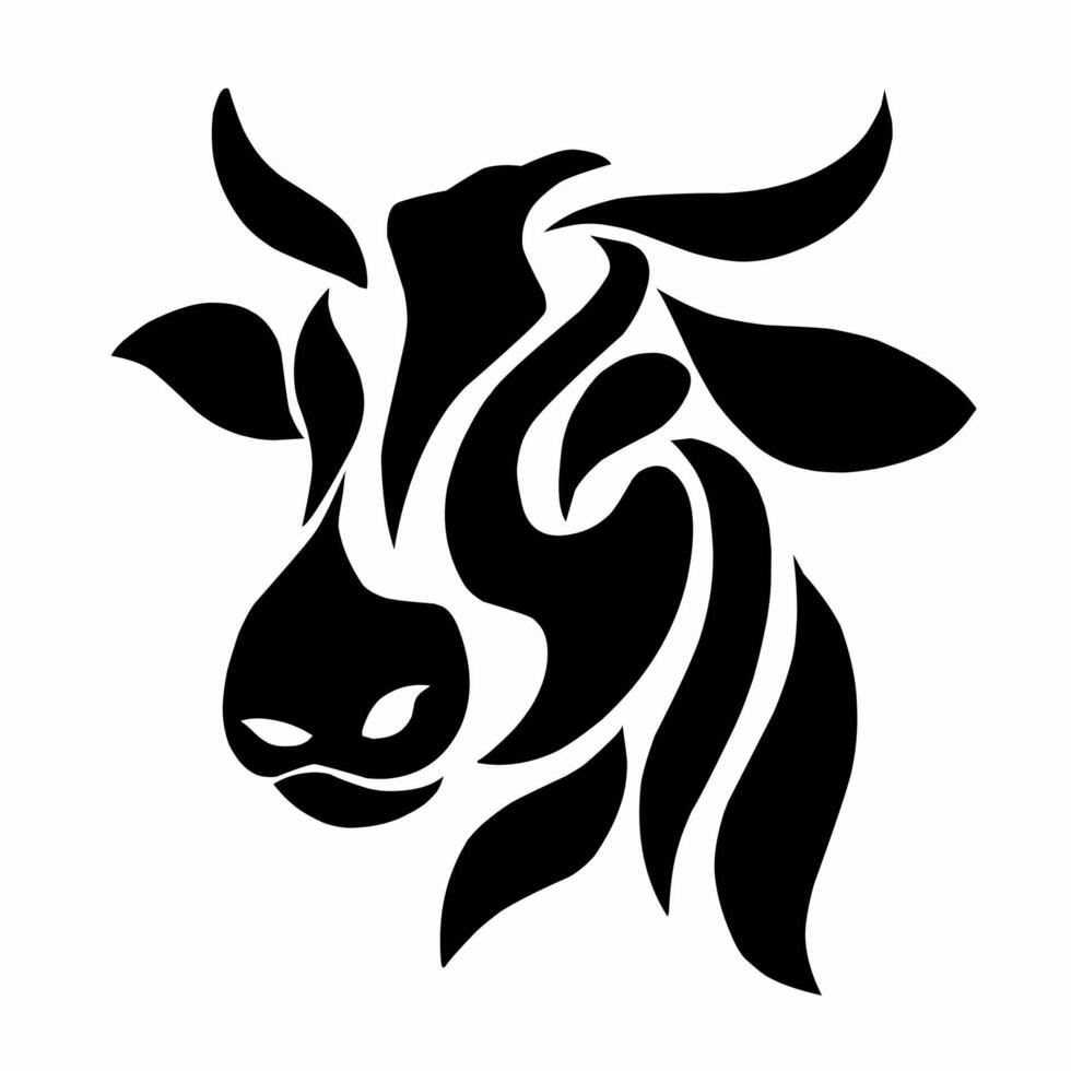 tribal art design abstract cow head vector