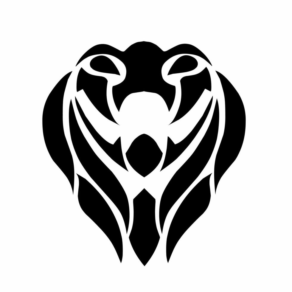illustration graphic of tribal art design snake head tattoo vector