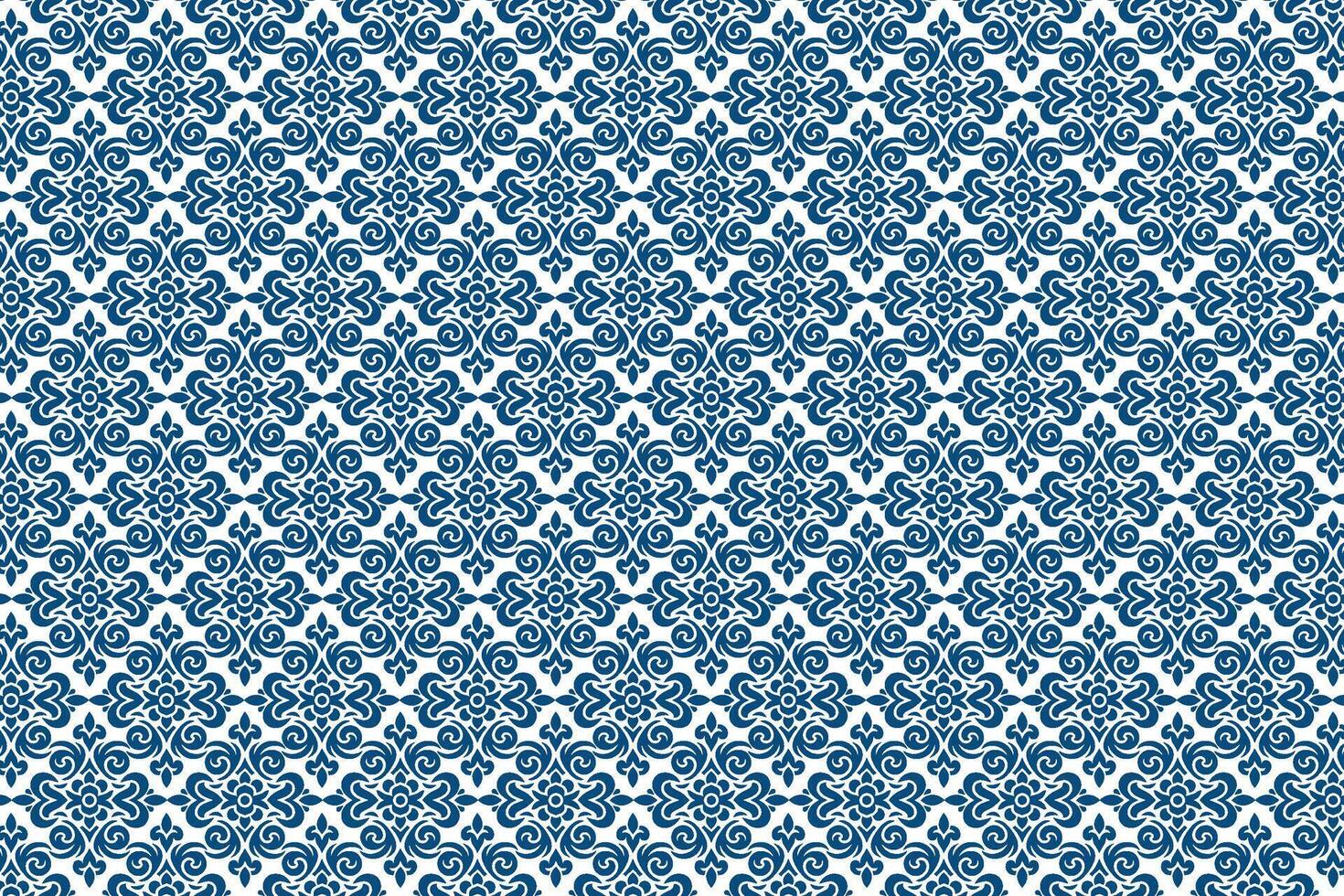 Elegant Floral Motif Leaves Pattern for Textile and Wallpaper Design Traditional Antique Block Print Mosaic Background vector