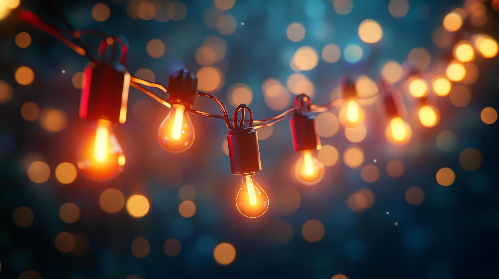 A string of lights with bulbs on it photo