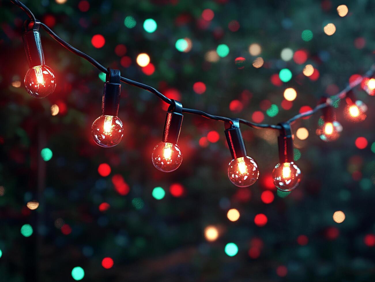 Christmas lights on a string photo