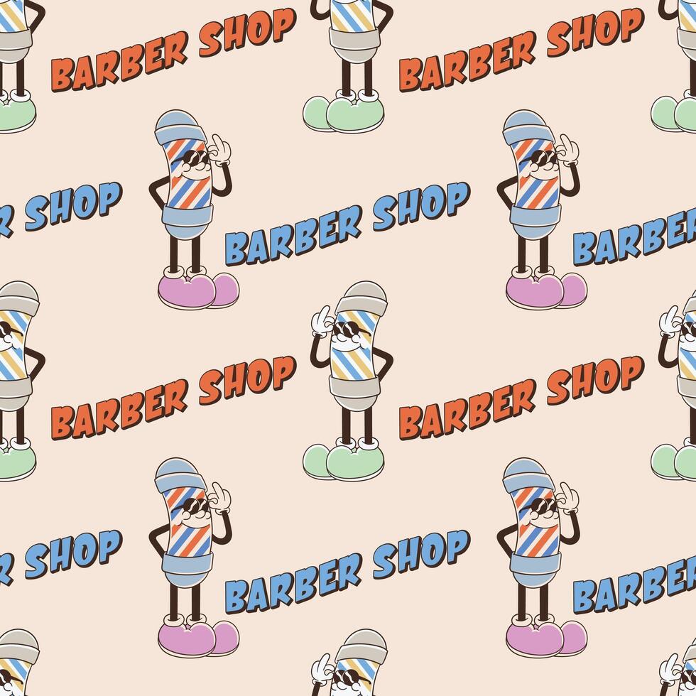 pole barber seamless pattern in retro vector