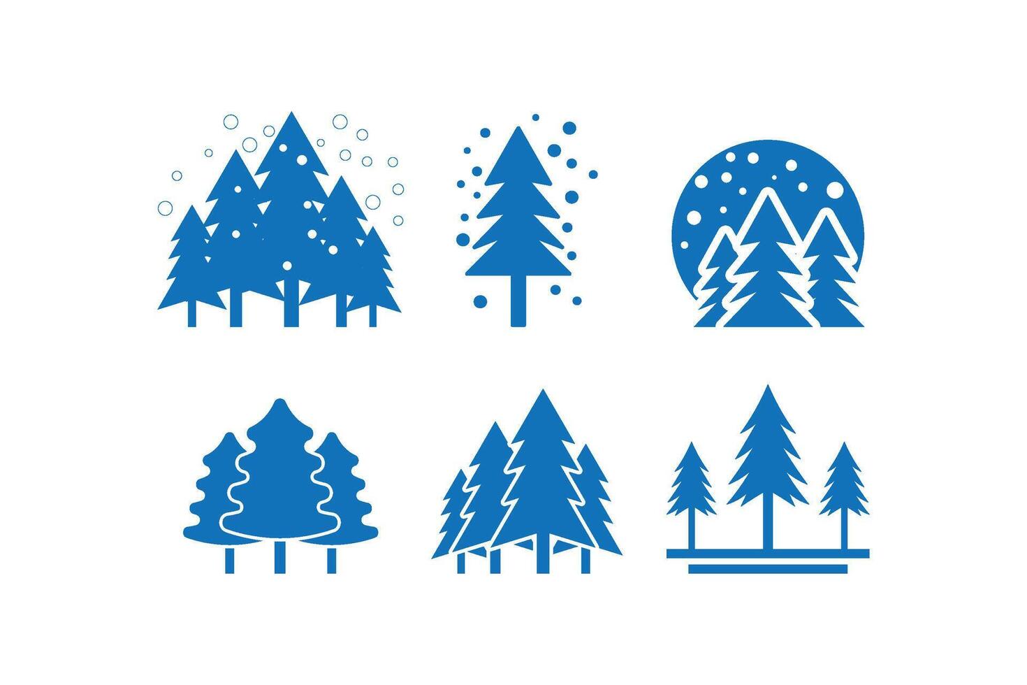 Pine tree icon logo design template isolated illustration vector