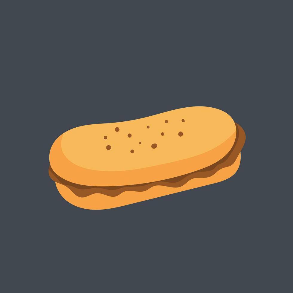 chocolate sandwich bread in flat design. vector