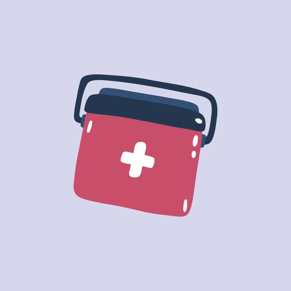 medical bag in flat design. vector