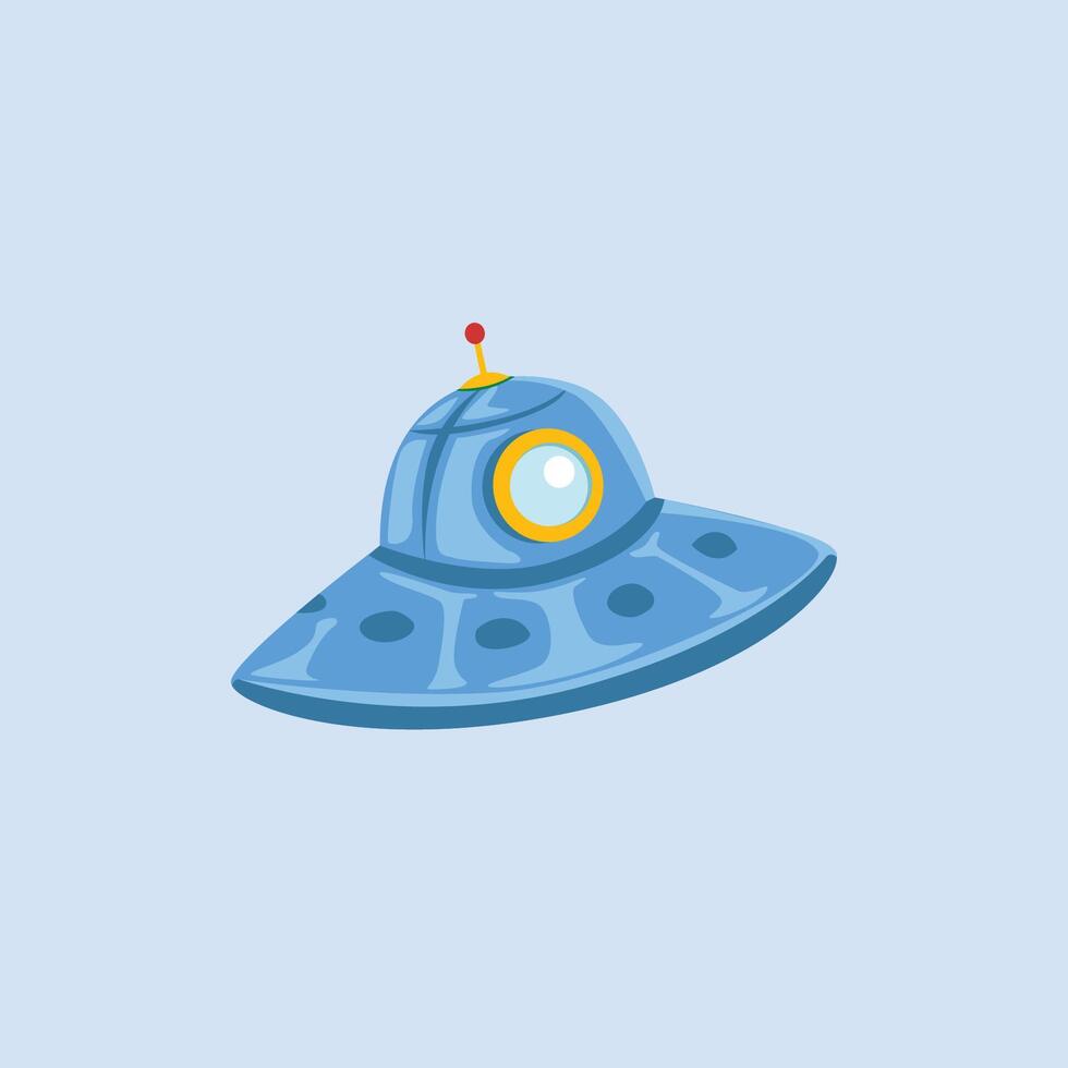 UFO alien ship in flat design. vector
