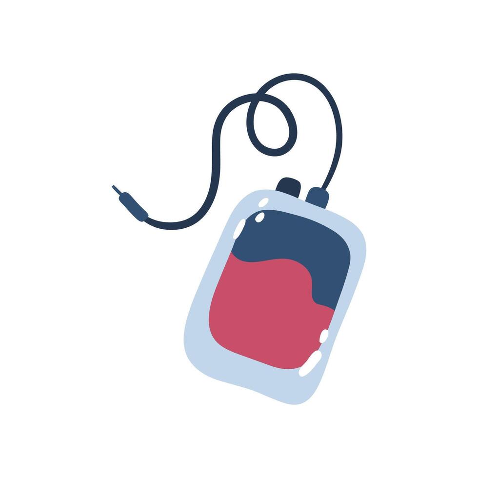 blood donor pack in flat design. vector