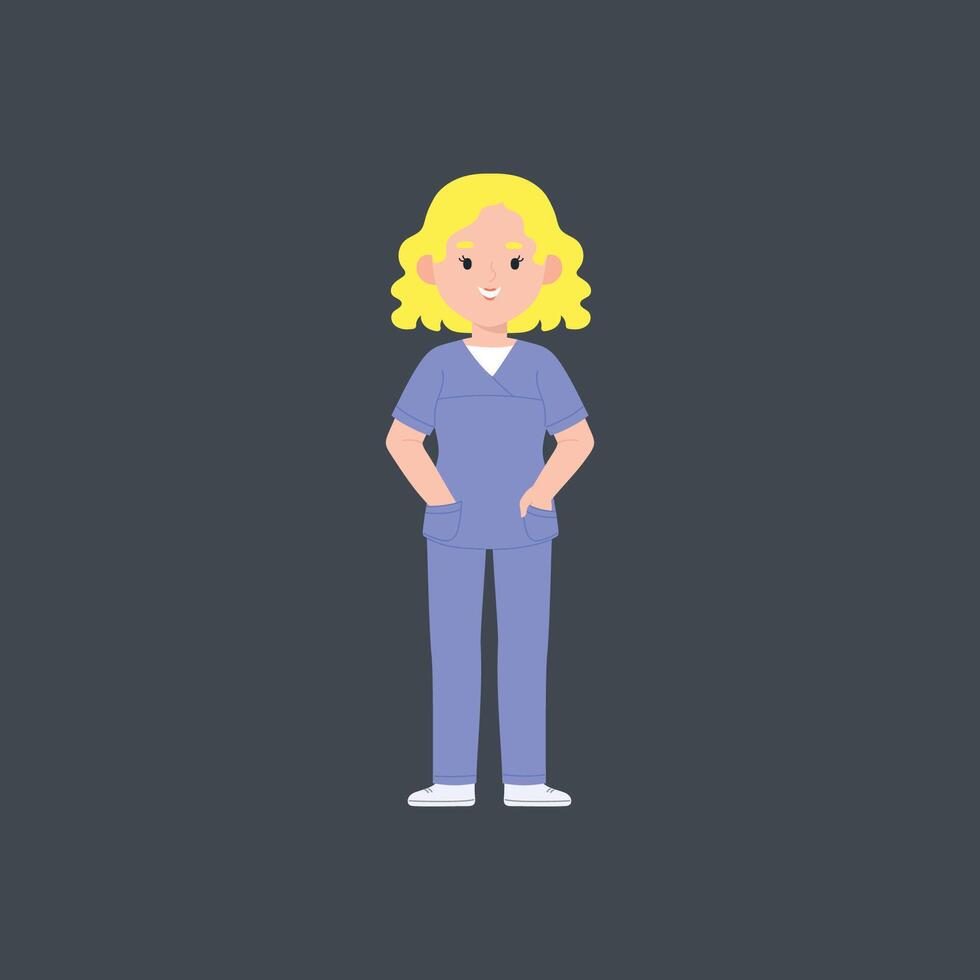 female doctor in flat design. vector