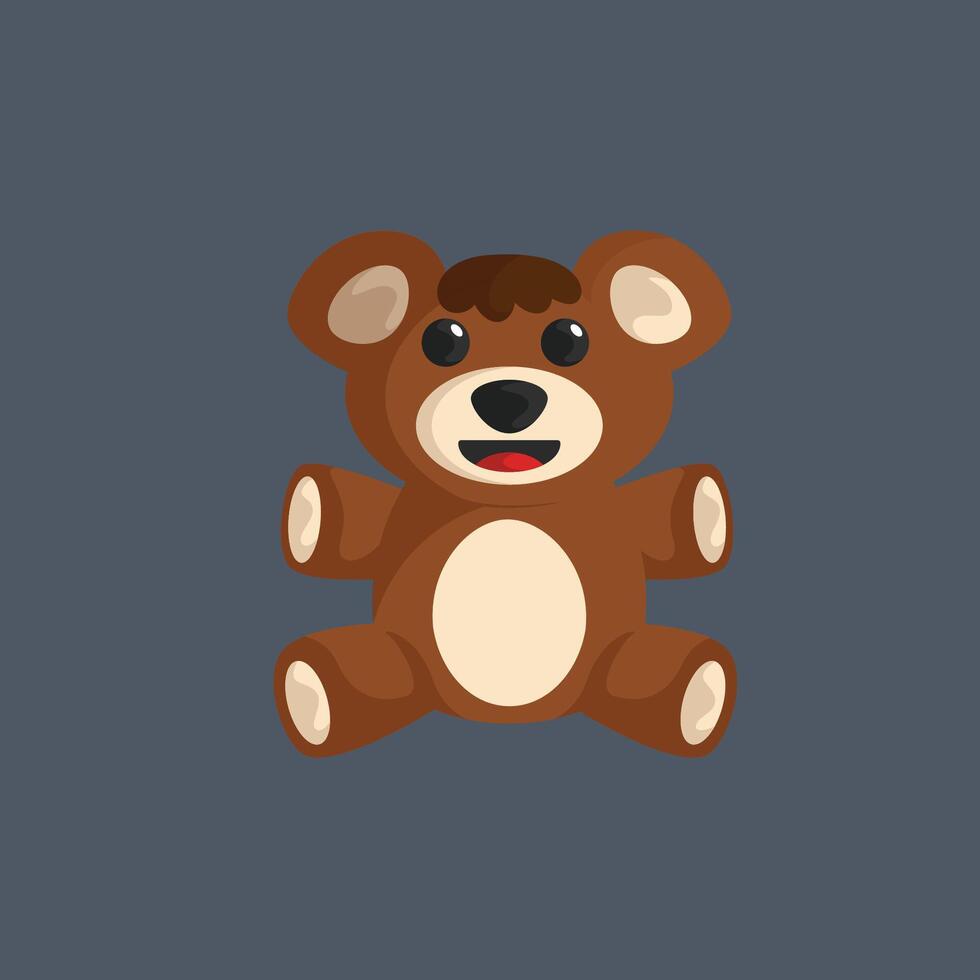 bear doll in flat design vector