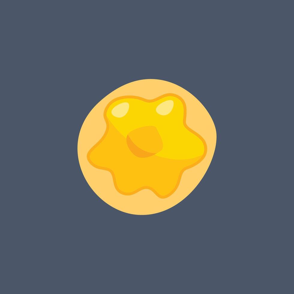 cheese cream donut in flat design. vector