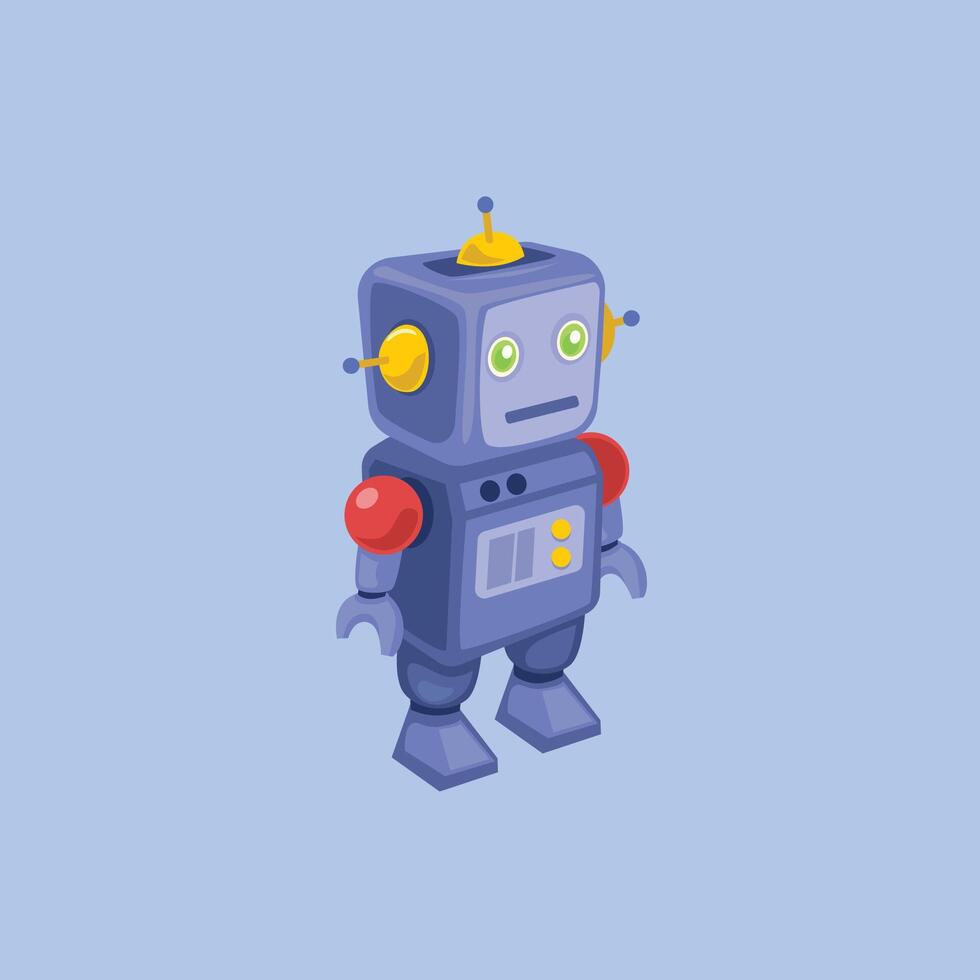 robot toy in flat design. vector