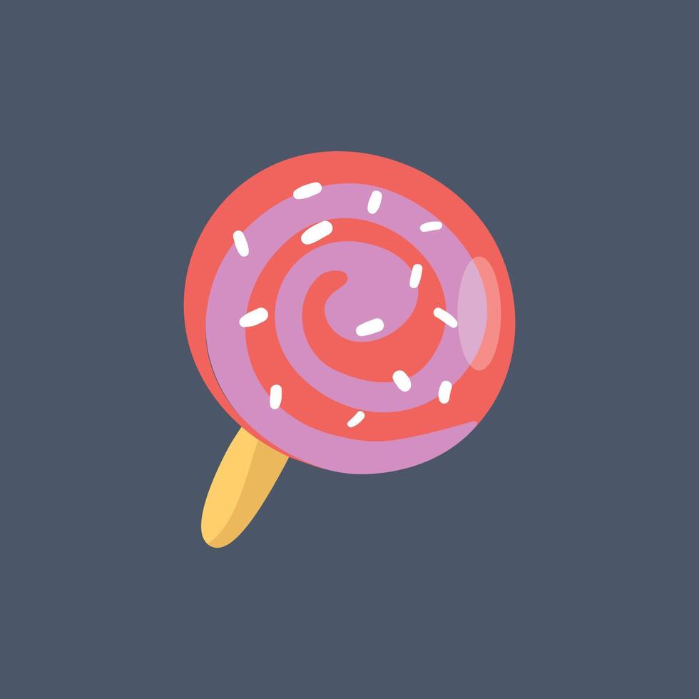 lollipop candy in flat design. vector
