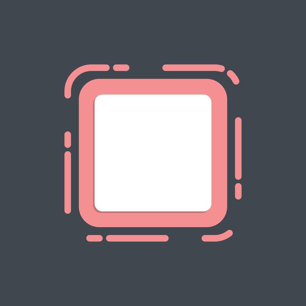 pink square modern frame in flat design. vector