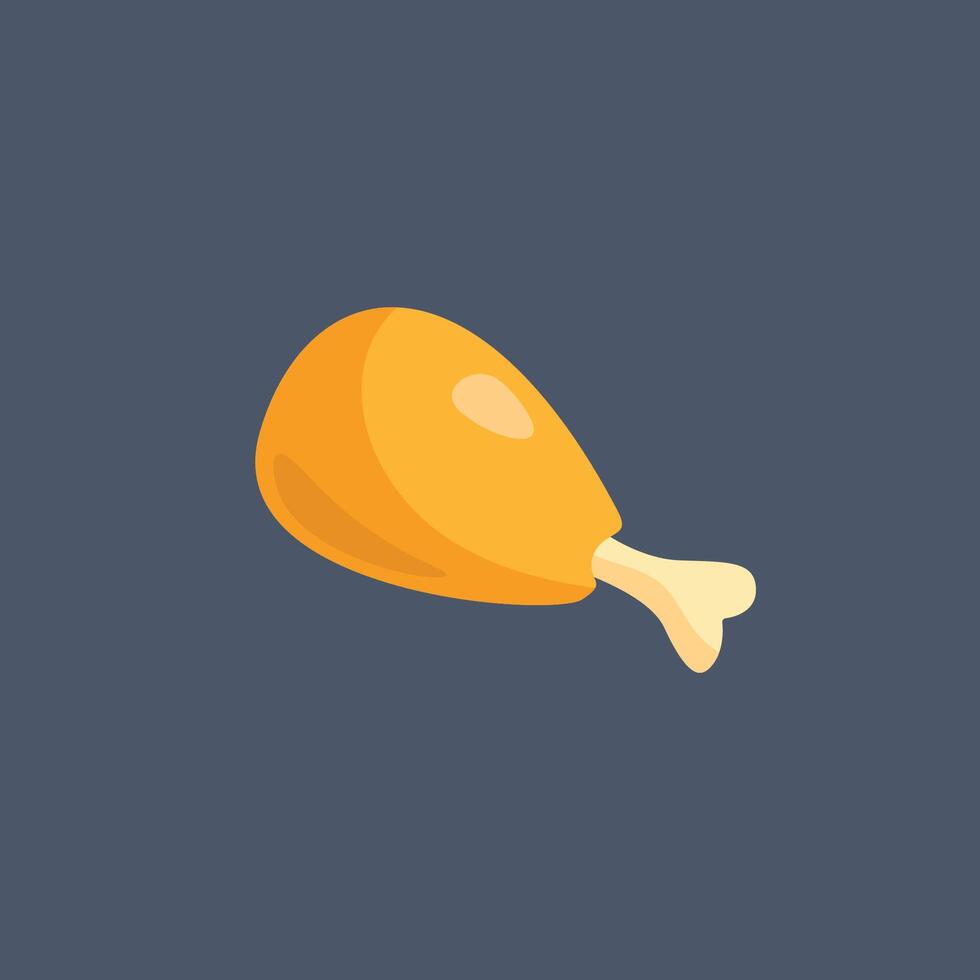 chicken leg food in flat design. vector