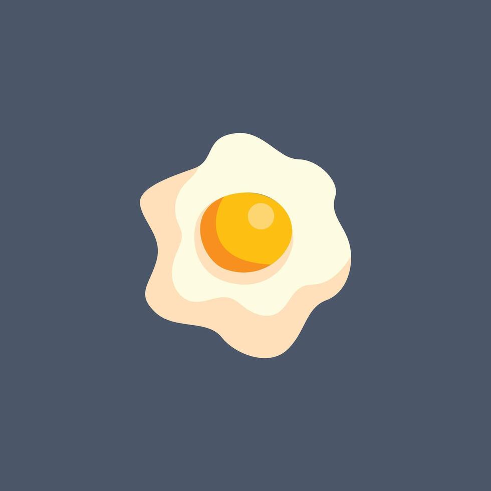 fried egg in flat design. vector