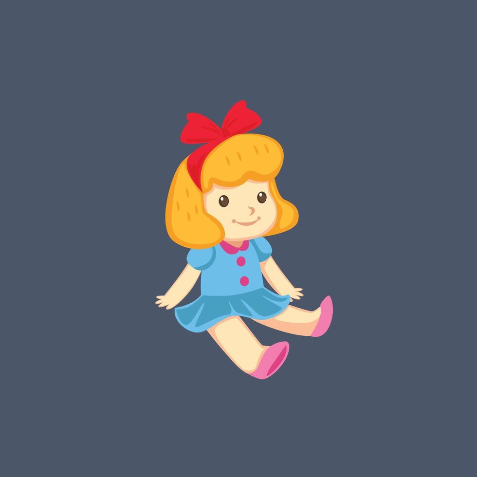 girl toy in flat design vector