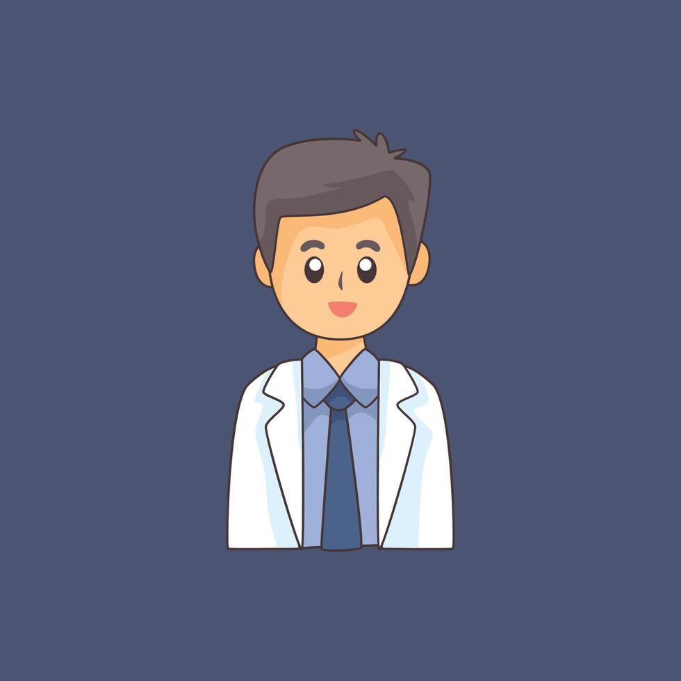 male doctor in flat design. vector