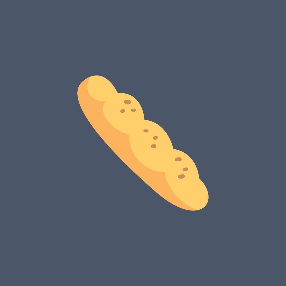 long bread in flat design. vector