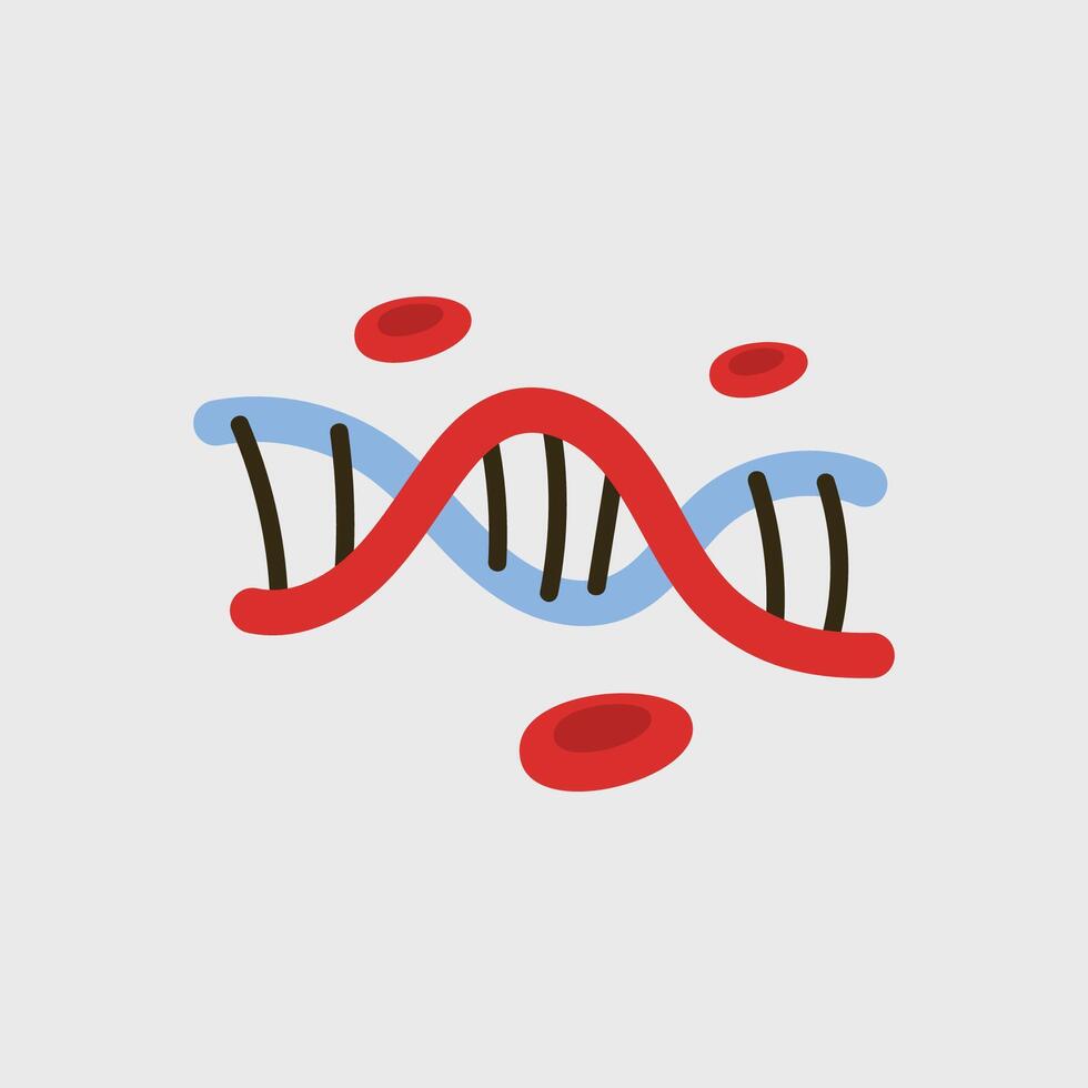 DNA blood in flat design. vector