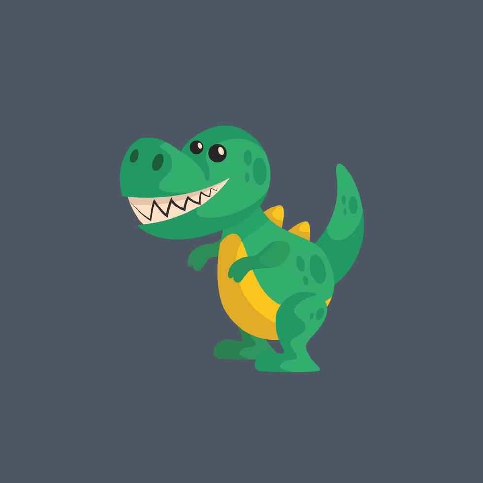 cute tyrannosaurus rex in flat design. vector