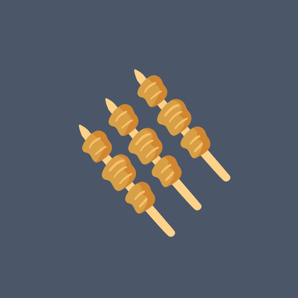 satay food in flat design. vector