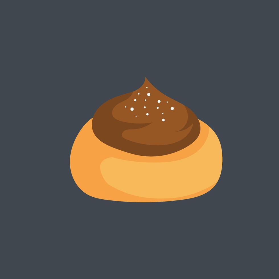chocolate eclairs cake in flat design. vector