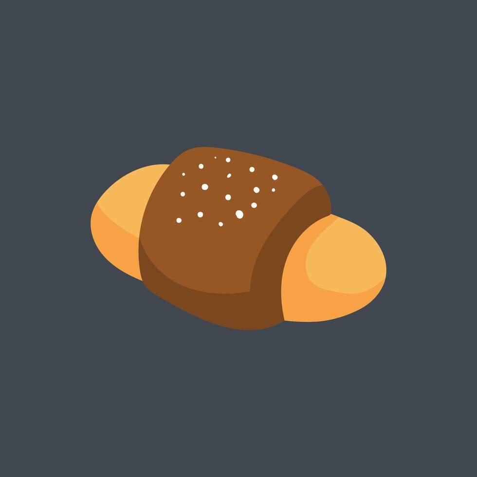chocolate cream bread in flat design vector