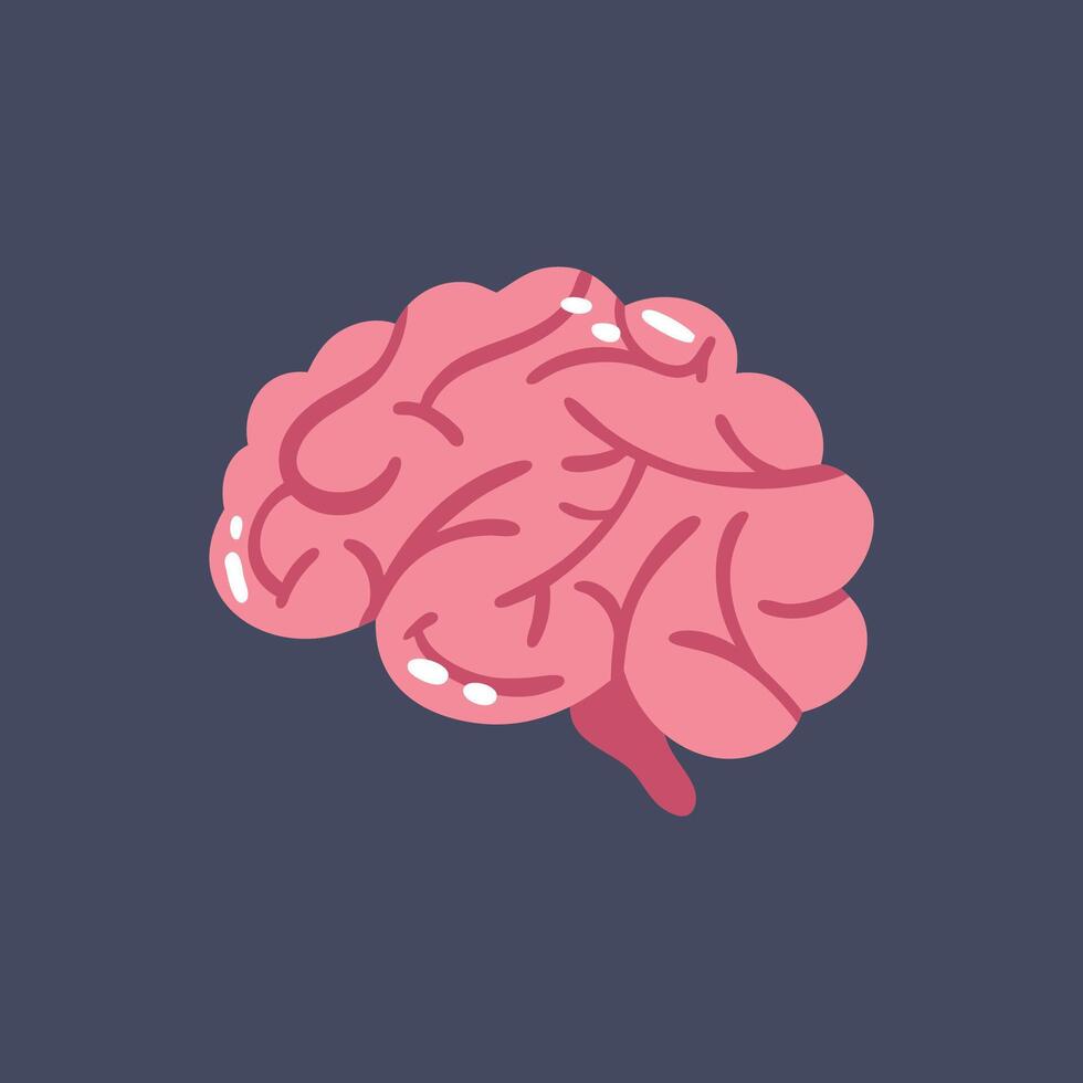 brain in flat design. vector