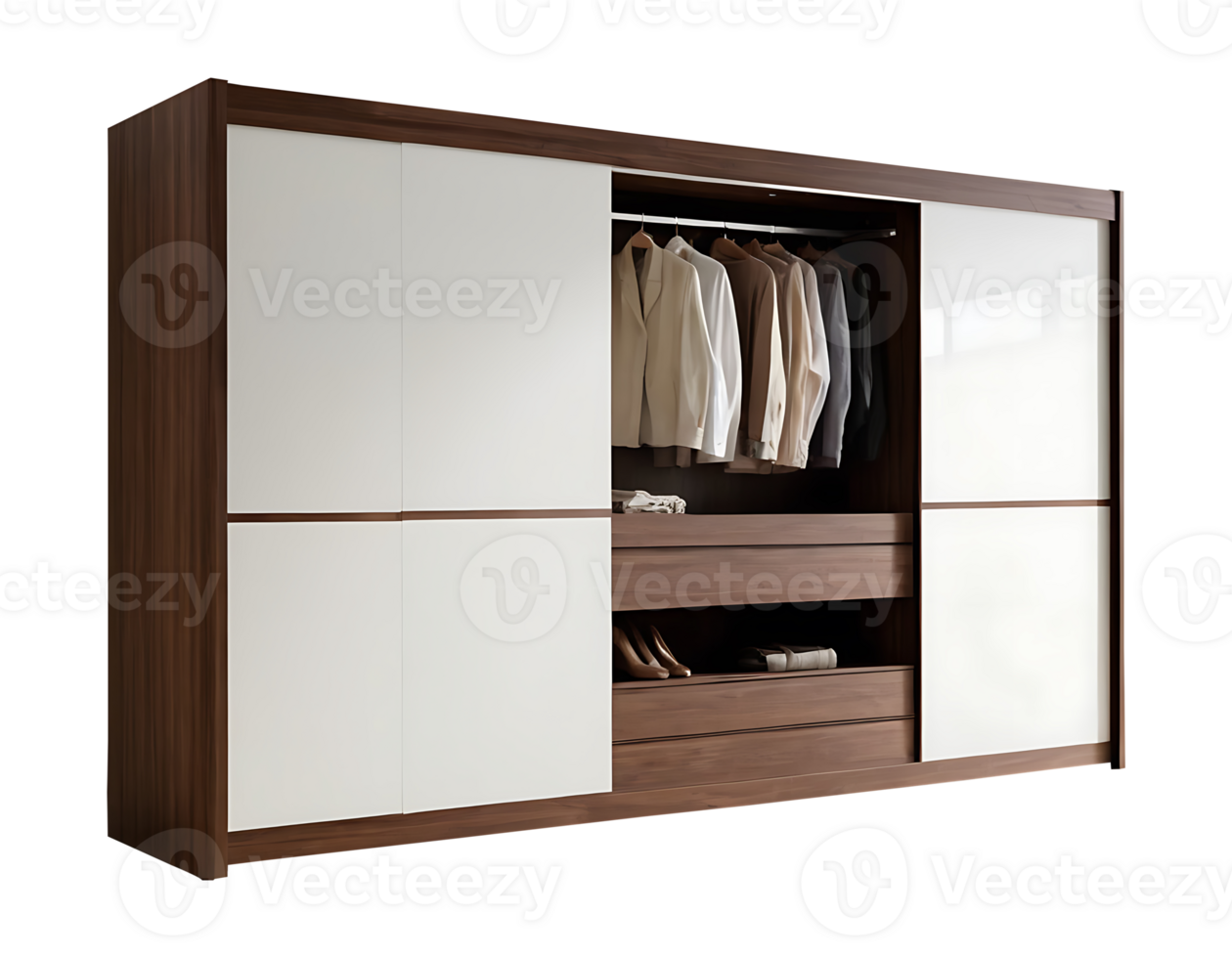 Modern and Comfortable Wardrobe With Sliding Door Design Ideas one transparent background png