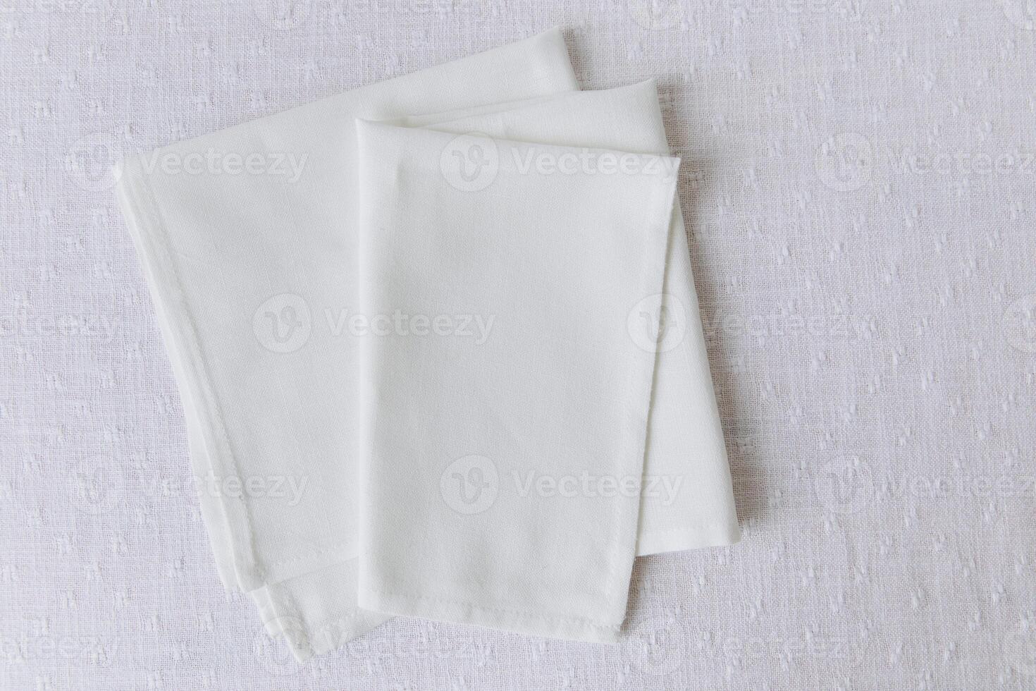 Thanksgiving set, napkins on white table, mockup photo