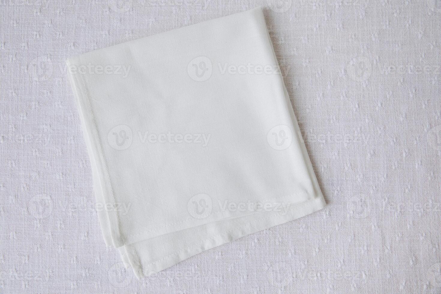 Thanksgiving set, napkins on white table, mockup photo