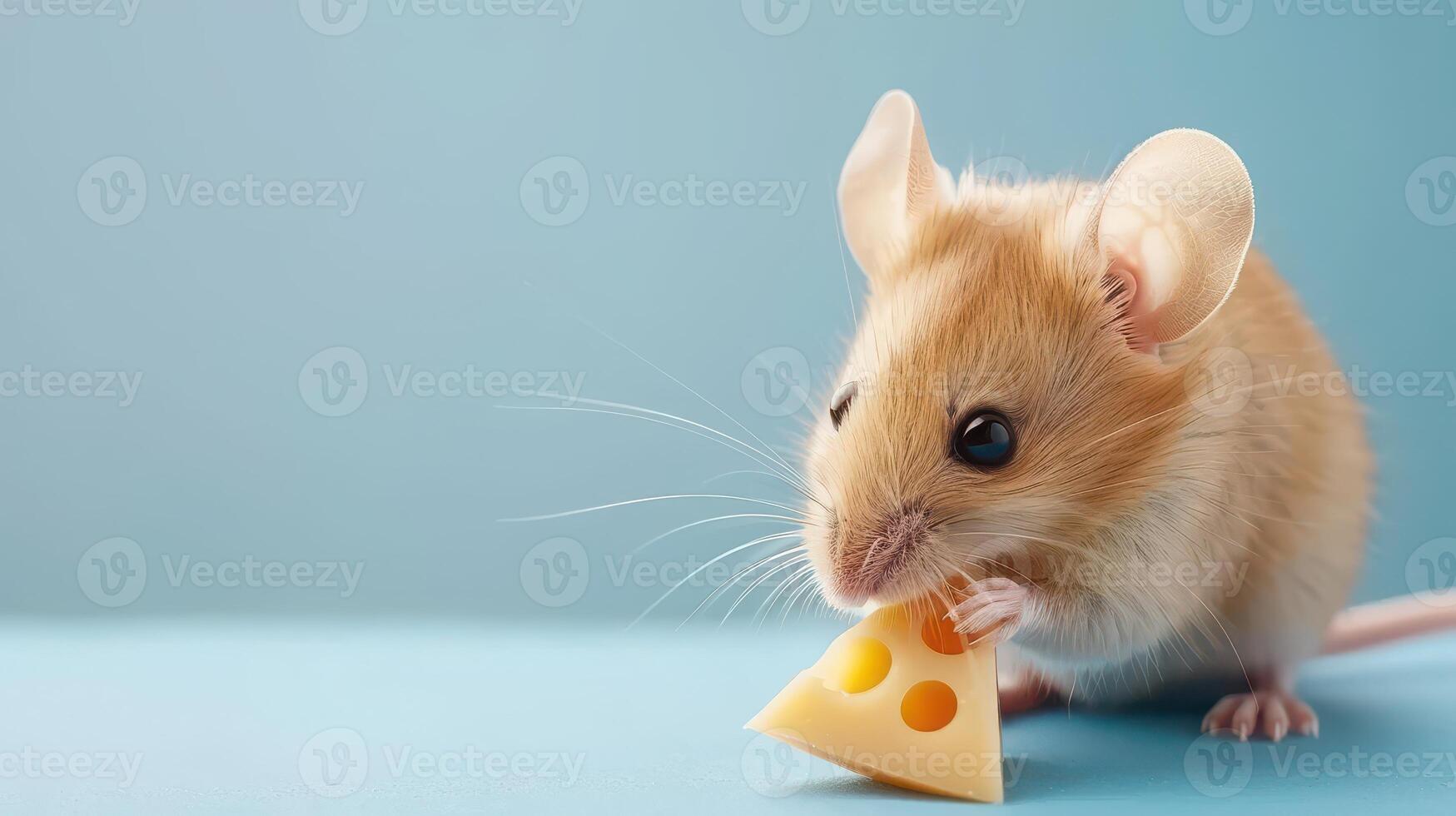 A cute mouse with a piece of cheese, perfectly isolated on a clean white background, ready to capture hearts photo