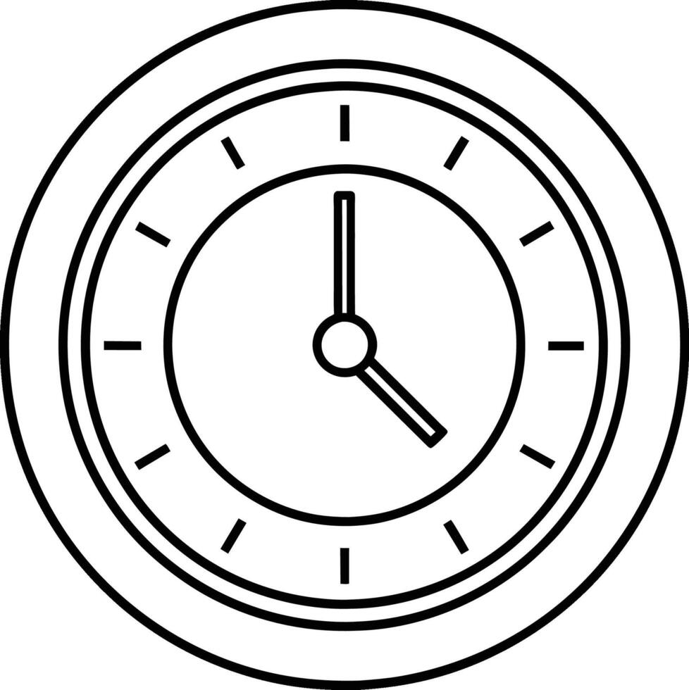 Clock outline illustration on white background eps 10 vector